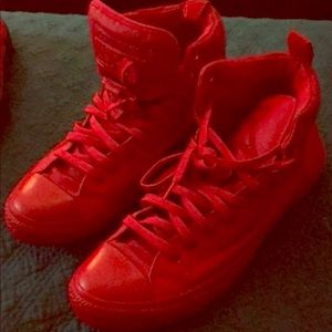 Red converse high top sneaker